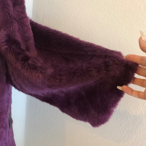 Purple Faux Fur Jacket - Picture 3 of 4